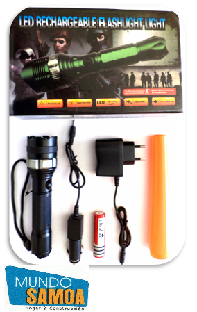 LINTERNA LED RECARGABLE A 12V - 220V - PILA --> $7.990